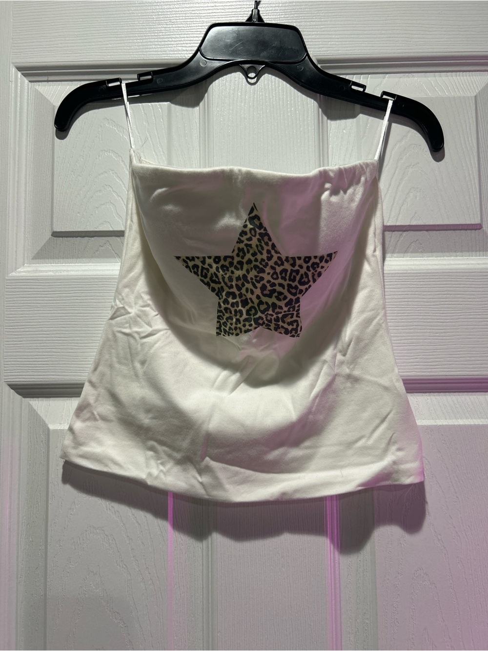 Streetwear Society White Tube Camisole with Leopard Star